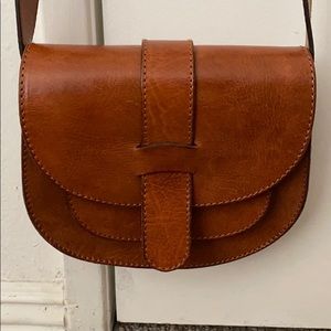 Used brown handbag